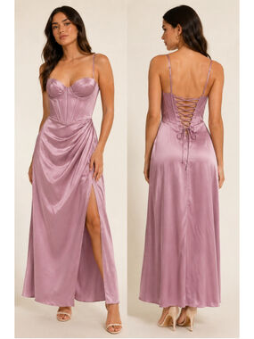 Women's Ladivine Corset Maxi Dress Size 8 Pink NWT